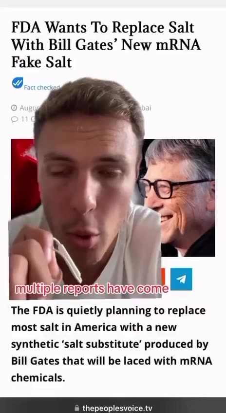 🔥🤬🔥 Nu Salt by Bill Gates, Organic food will be eliminated....