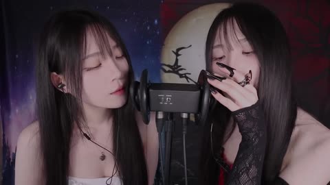 ASMR (Sub✔) Twins' Ear Blowing, Ear Suction Sounds & Mouth Sounds for Instant Tingles Party 💥