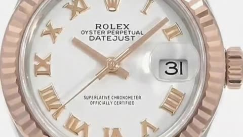ROLEX DATEJUST WHITE ROMAN DIAL SECOND WATCH