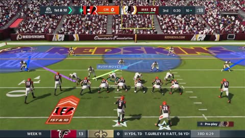 1964 WASHINGTON VS Madden 21 I Franchise WEEK 11 WASHINGTON VS THE BENGALS