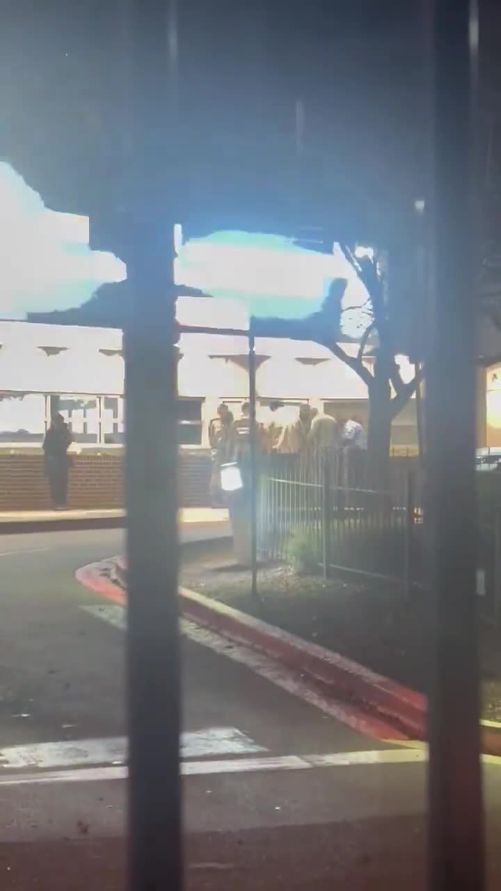 Members of the National Guard were spotted praying together outside the DC hospital