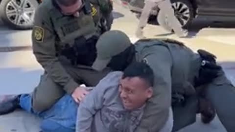 Screaming Illegal Detained By Federal Agents