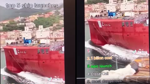 Tàu đổ mạnh vục bên mạn xuống nước rồi lập tức trở về tư thế cân bằng