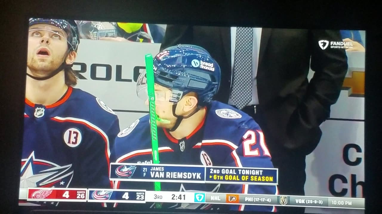 DET vs CBJ - Blue Jackets Tied 4-4