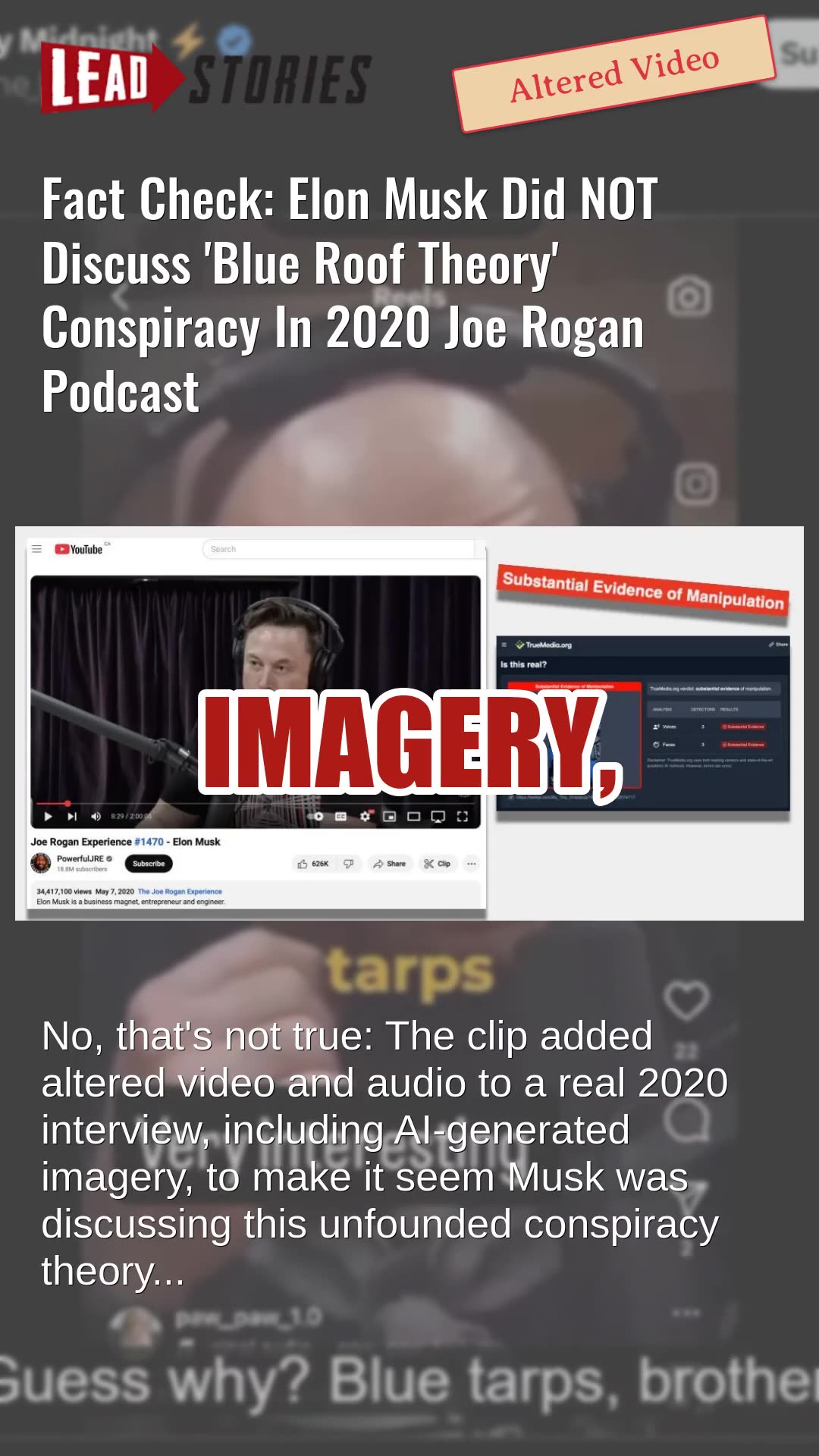 Fact Check: Elon Musk Did NOT Discuss 'Blue Roof Theory' Conspiracy In 2020 Joe Rogan Podcast