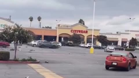 2 drivers chase each other during road rage incident at shopping center in West Covina, Calif.