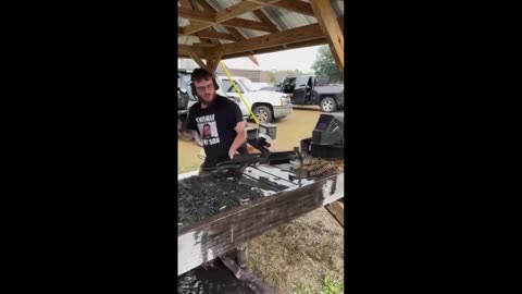 1,000 continuous rounds melts it all... BAM, cool experiment