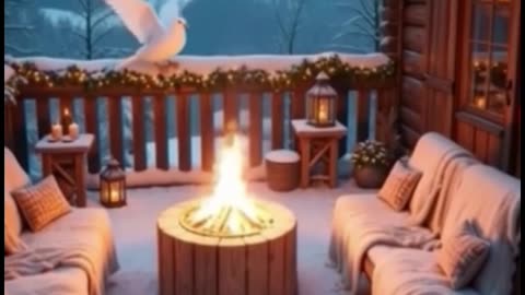 Mountain resort balcony.