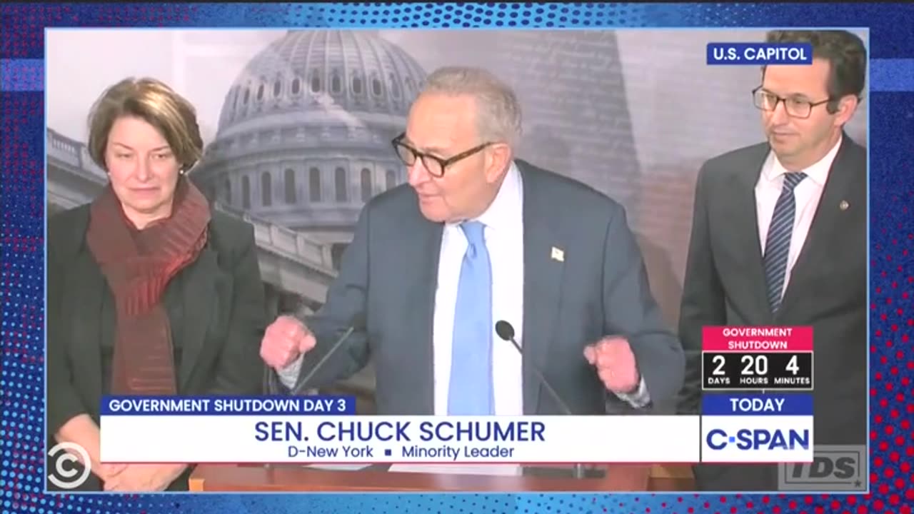‘Human Flat Tire’: Jon Stewart Roasts Chuck Schumer Over Shutdown Messaging