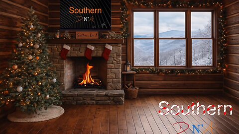Cozy cabin fireplace for you christmas vibes
