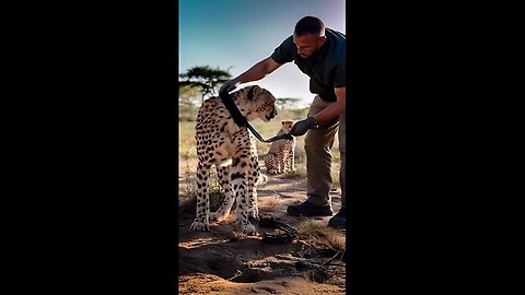 Trapped Cheetah Freed by Rescuers' Intervention