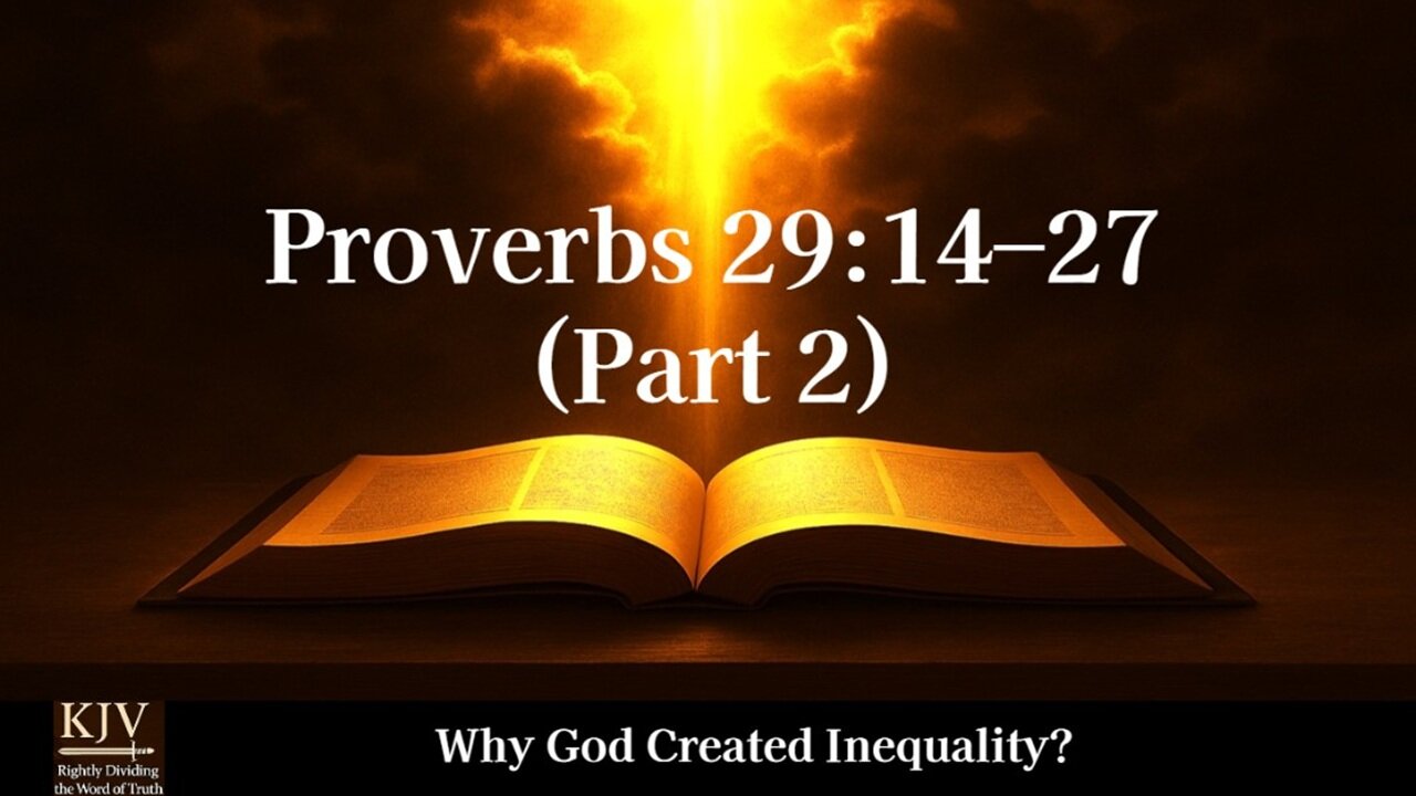 Proverbs 29:14–27 (Part 2) — Why God Created Inequality?