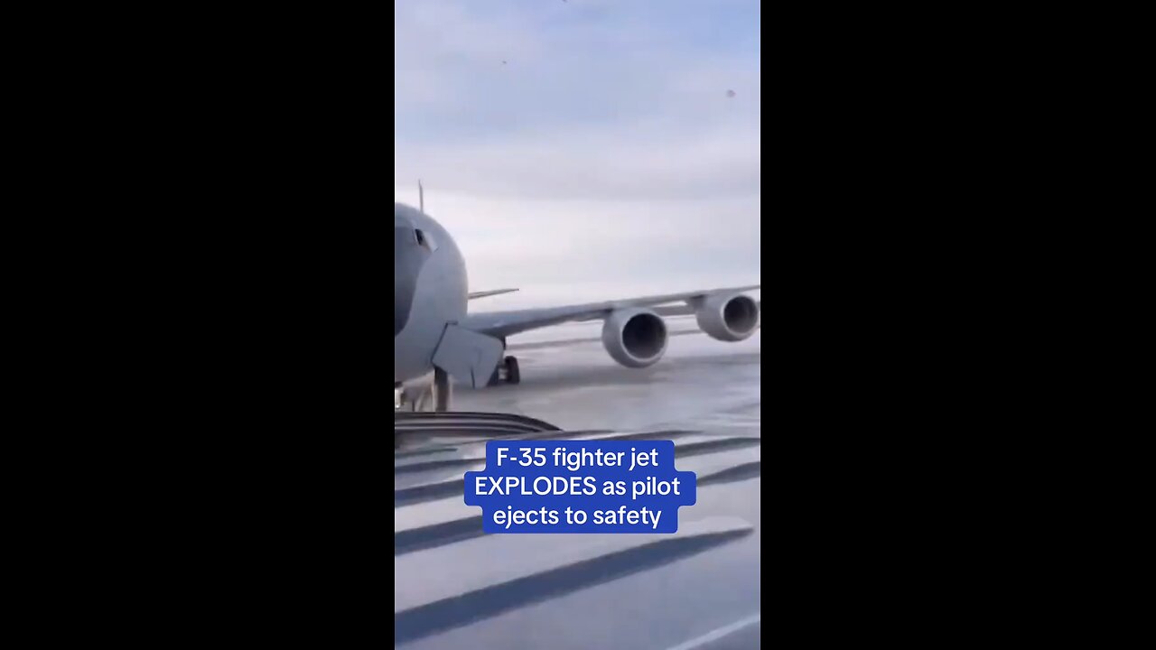 A fighter jet burst into flames after crashing at a military base, with the pilot managing to escape