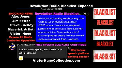 Alex Jones Jim Fetzer Kerry Cassidy Steven Kelley Victor Hugo Bare Secret Revolution Radio Blacklist
