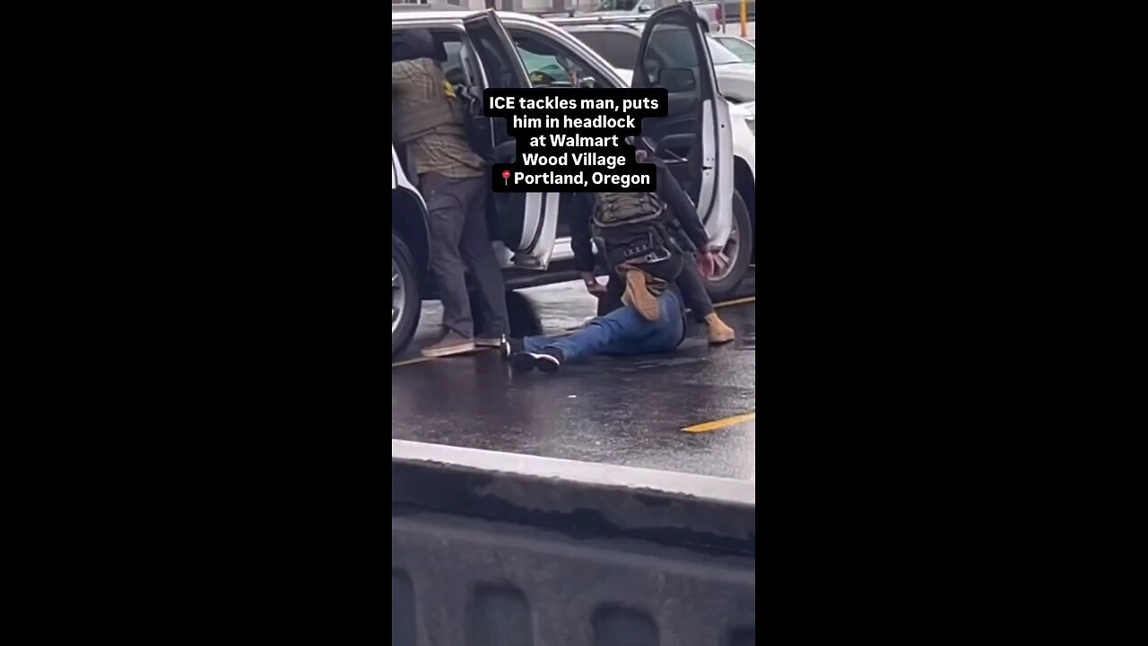 ICE agents tackle and put an illegal immigrant in a headlock for resisting arrest… I voted for thi