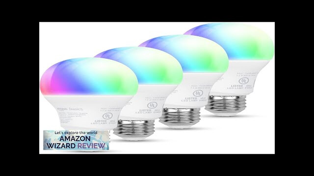 Amazon Basics Smart A19 LED Light Bulb red green blue white. color Review