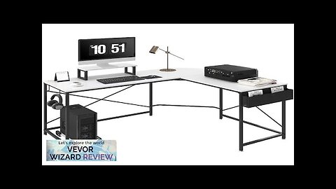 VEVOR L Shaped Computer Desk 59'' Corner Desk with Storage Bag Monitor Review