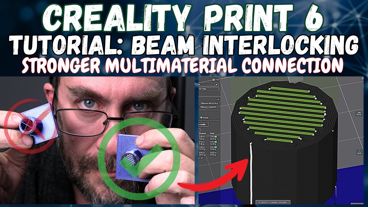 Creality Print 6 Tutorial: BEAM INTERLOCKING, for stronger Multi-Material Connections