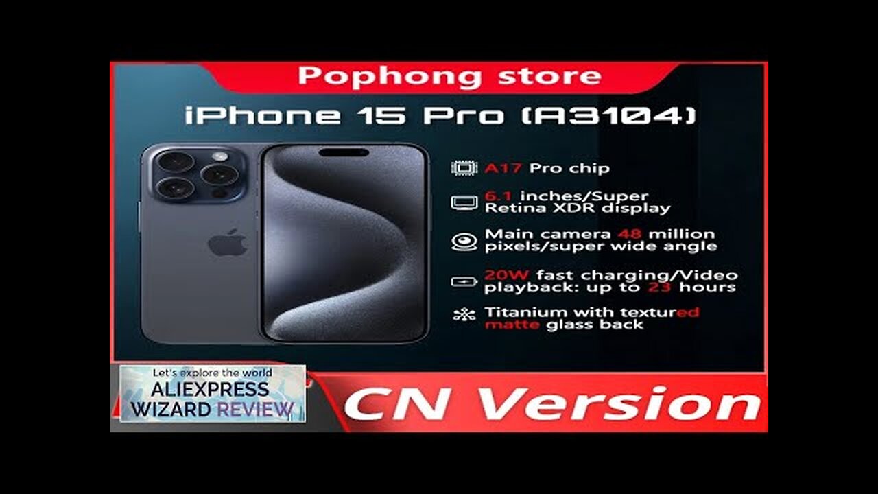 New Apple iPhone 15 Pro (A3104) 6.1" 120Hz Apple A17 Pro Hexa-core Review