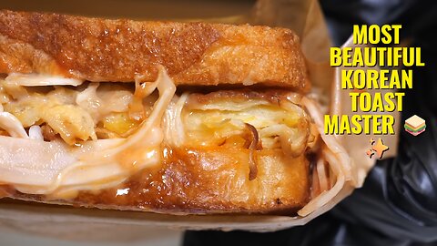 Most Beautiful & Skilled Korean Toast Master Sells 500 Toasts Daily! 🥪 | Street Food 🇰🇷
