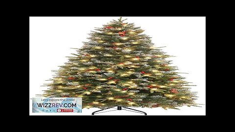 DECSPAS 6ft Artificial Christmas Tree Pre-lit Flocked Christmas Tree with 1593 Branch Review