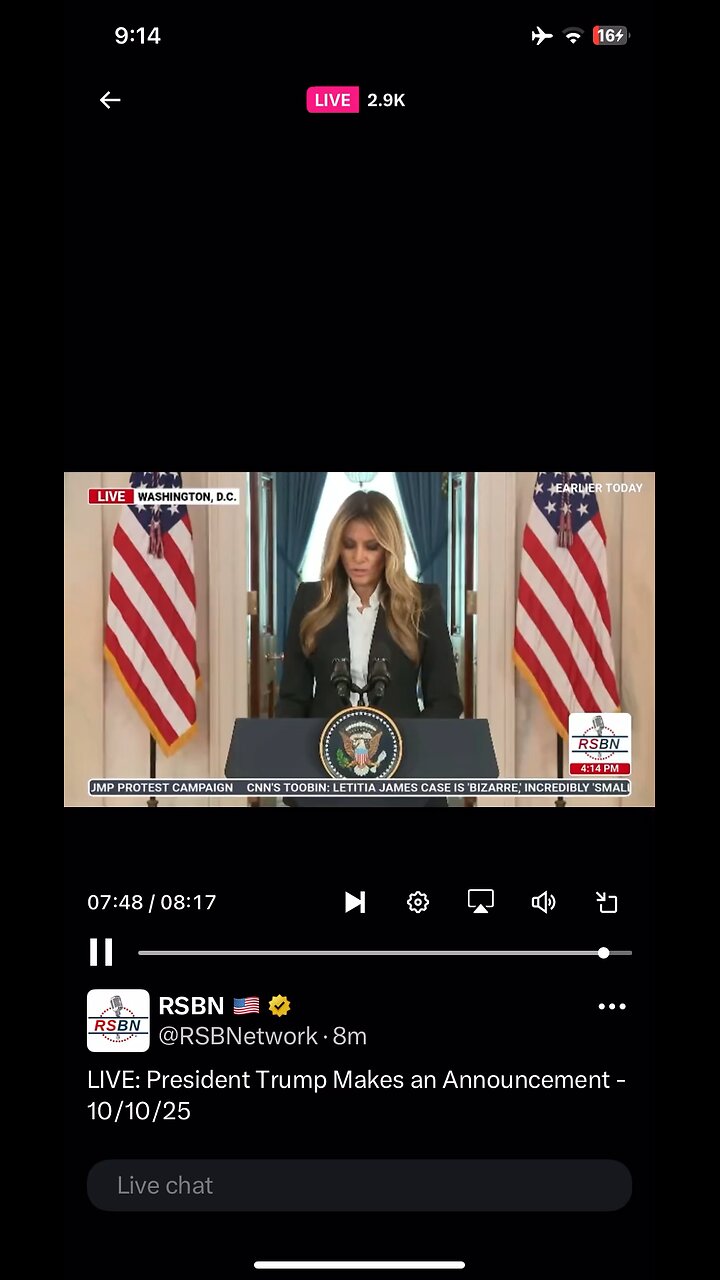 First Lady Melania Trump speech 11/10/2025