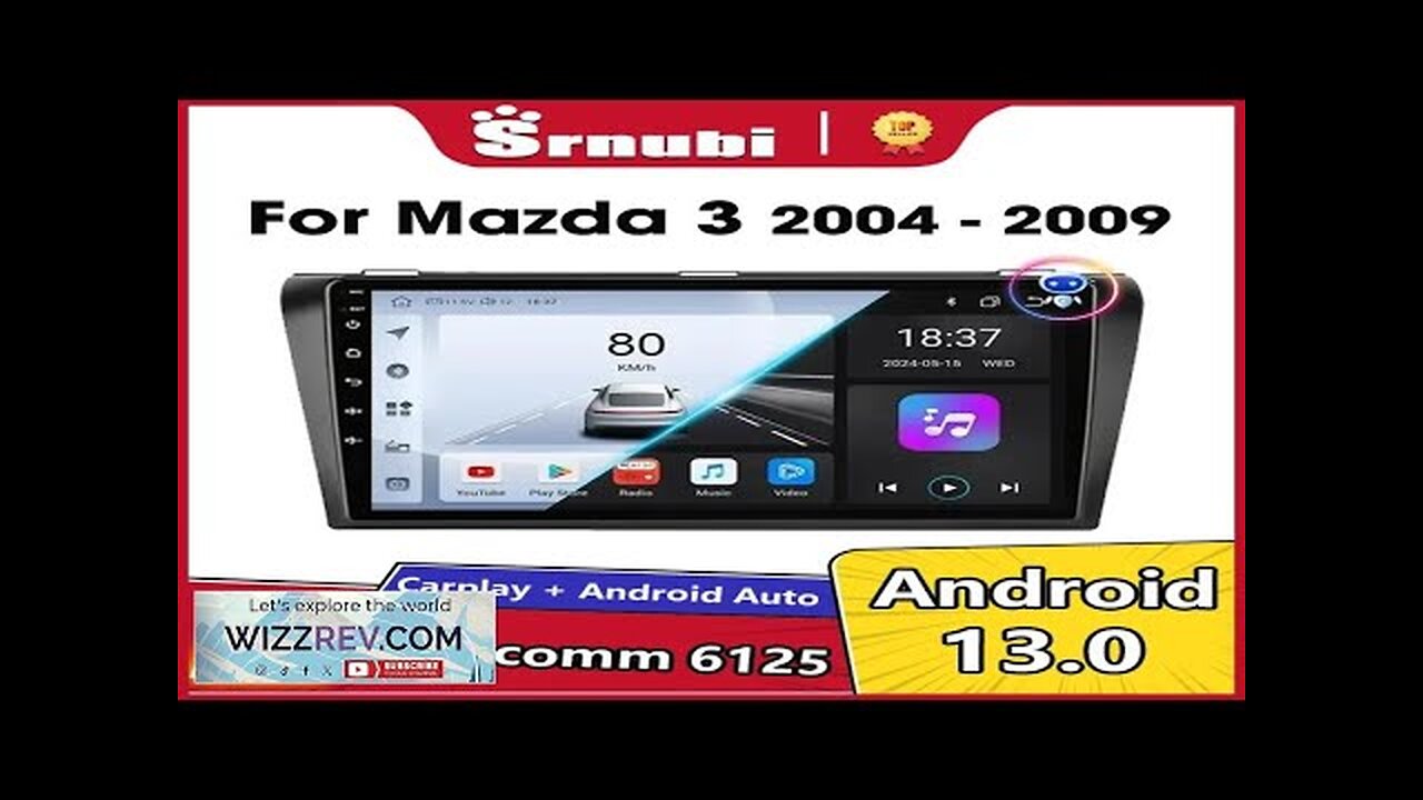 Srnubi Android 13 Carplay for Mazda 3 2004 2005 2006 2007 2008 Review