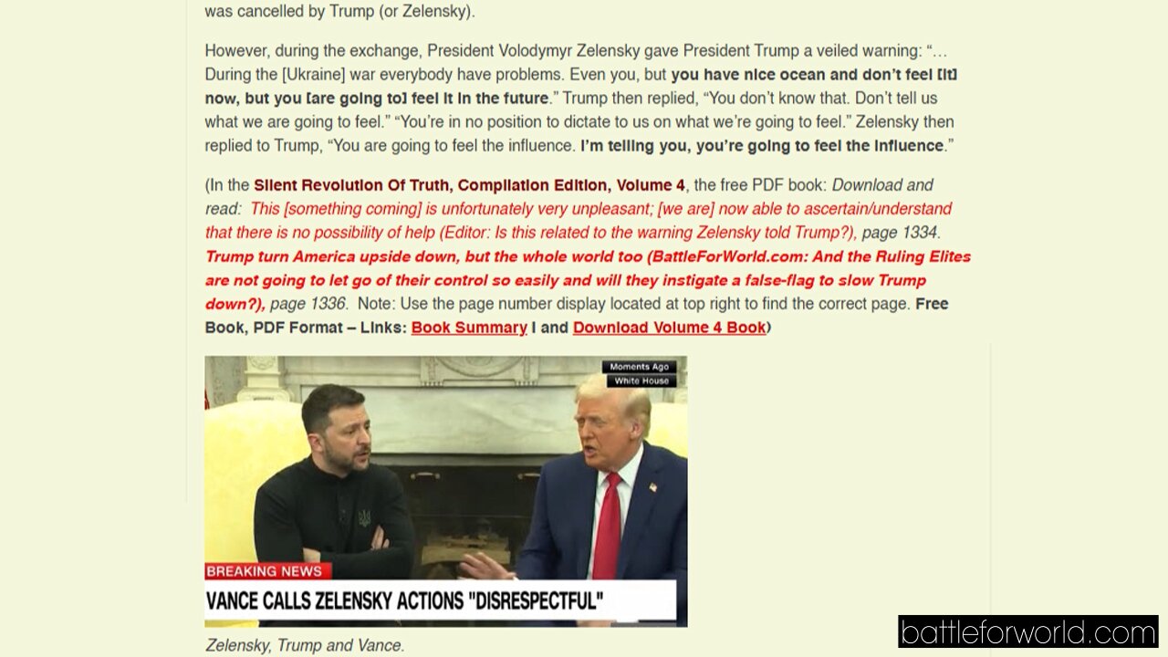 Zelensky warns Trump at the White House