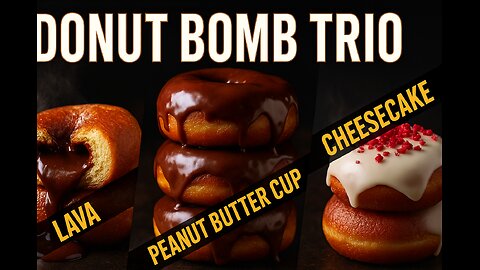 Donut Bomb Trio 🍩🔥 Lava • Peanut Butter Cup • Cheesecake | FlavorVille
