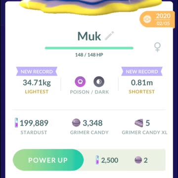 Pokemon Go Evolution - Shiny Grimer ➡️ Muk