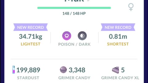Pokemon Go Evolution - Shiny Grimer ➡️ Muk