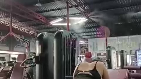 Training hard at the GYM.