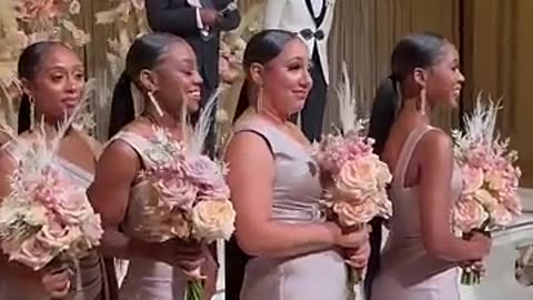Amazing: Bridesmaids get emotional during Bride Grand Entrance. #bridesmaids #br
