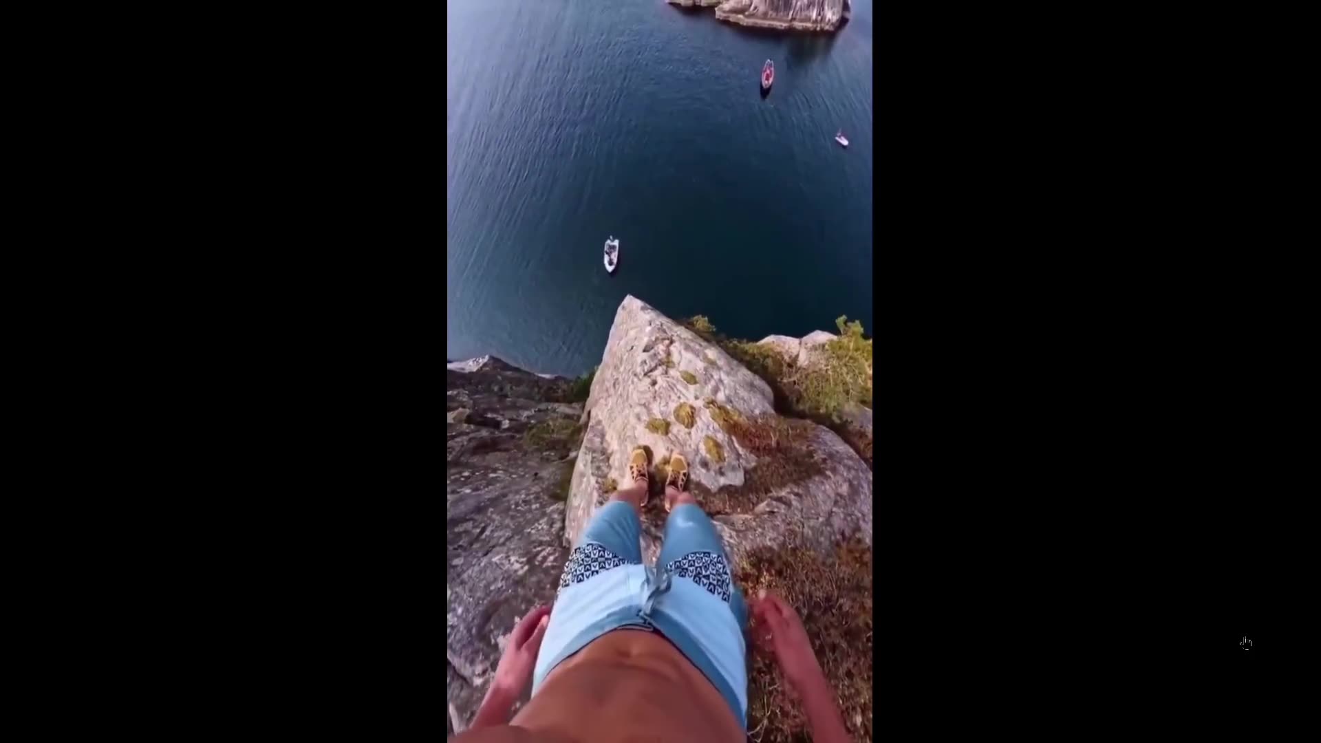 Thrill Seekers: They throw stones into the water before jumping.