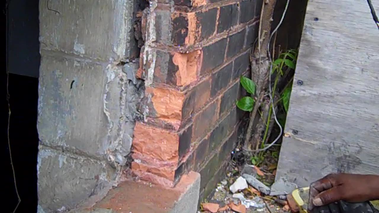 Mike and his Girl putting glass block in my new project shea show