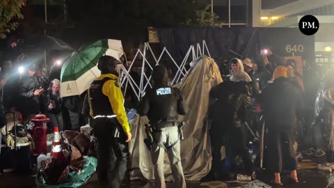 Portland Police dismantles illicit Antifa encampment outside the ICE facility in Portland.