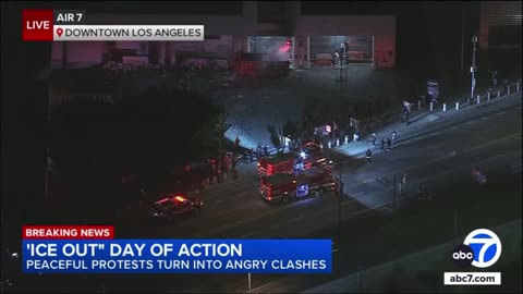 Anti-ICE Rioters Set Fires Outside Los Angeles ICE Facility