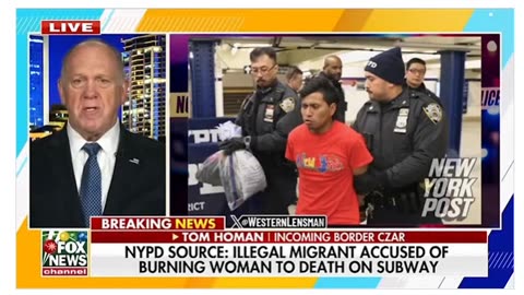 Tom Homan Rips NY Governor Hochul Over Horrific Subway Murder by Illegal Alien: ‘Shame on You’