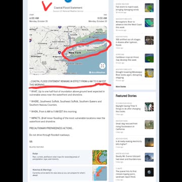 NYC: Strong Thunderstorm and Coastal Flooding after Chemtrials