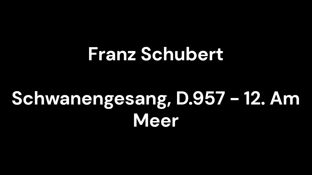 Schwanengesang, D.957 - 12. Am Meer