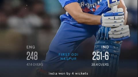 India defeated England by 4 wickets in the first ODI at Nagpur. Shubman Gill POTM. #cricket#t20