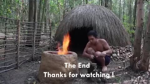 20 Days Survival And Build In The Rain Forest - Full Video