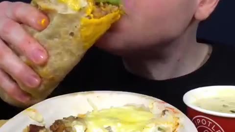 GIANT Chipotle Burrito 🌯 (With Cheese) | ASMR Mukbang