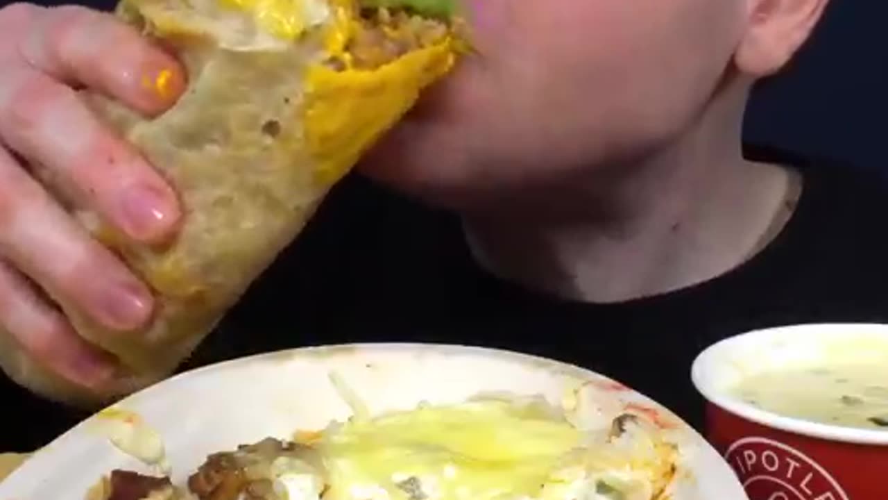 GIANT Chipotle Burrito 🌯 (With Cheese) | ASMR Mukbang