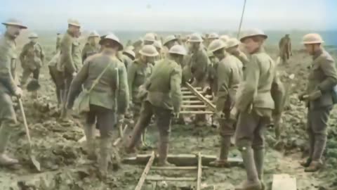 51 - Shadows crawl where sunlight fails - WW1 Inspired Trench Music - Colourized Footage
