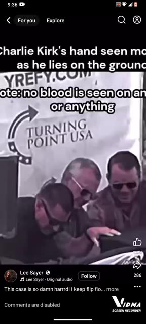 Charlie Kirk's Hand Moving AFTER Getting Shot