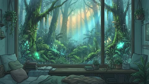 Rainforest LoFi Ambience Soft Rain & Misty Jungle Sounds for Deep Focus & Relaxation (1 Hour)