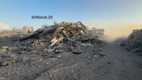 Massive destruction left behind by the Israeli army after their withdrawal