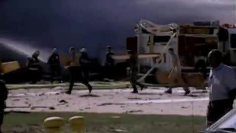 911 Pentagon And New York Split Screen After Collapses (CBS Network Studio 1046 am)