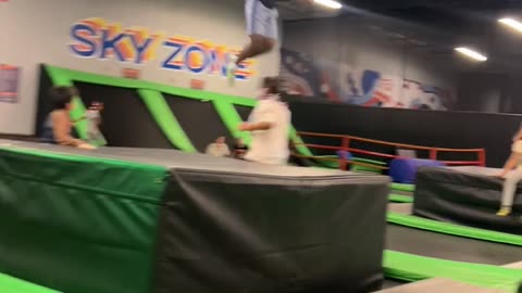 Guy Visits Trampoline Park To Jump
